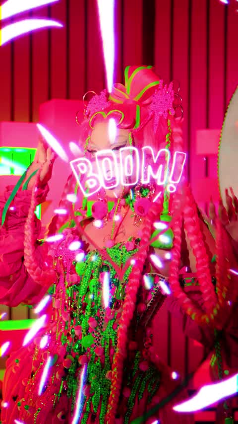 Pink and green look